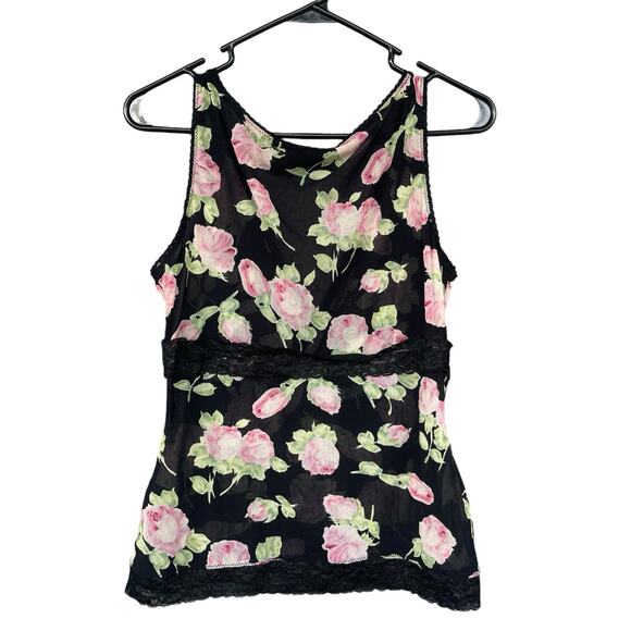 The Limited Womens Tank Top Medium Floral Mesh Lightweight Y2K Lace Trim - Picture 2 of 11